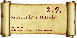 Krisztián Ildikó névjegykártya